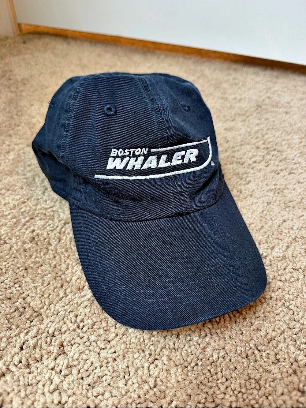 Ahead Vintage Classic Cut Boston Whaler Navy Solid Twill Cotton Adjustable Cap
